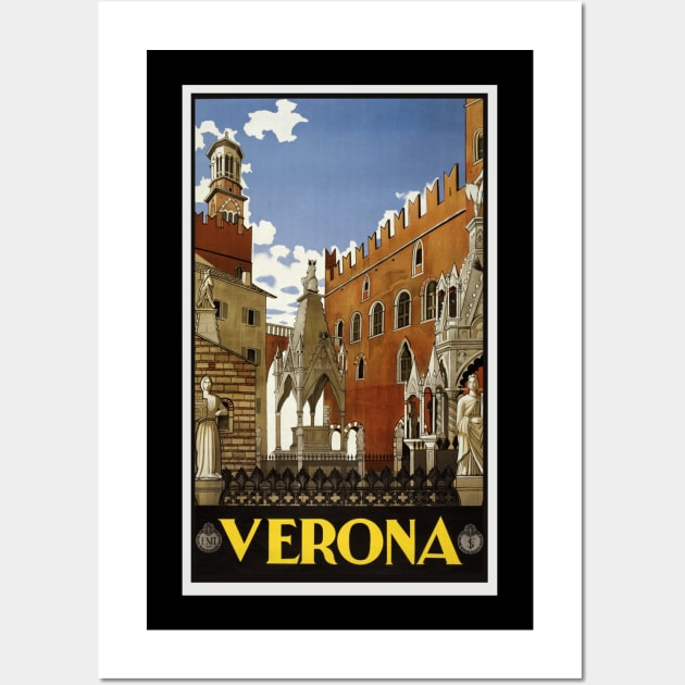 Verona vintage city graphic Wall Art by PetLolly